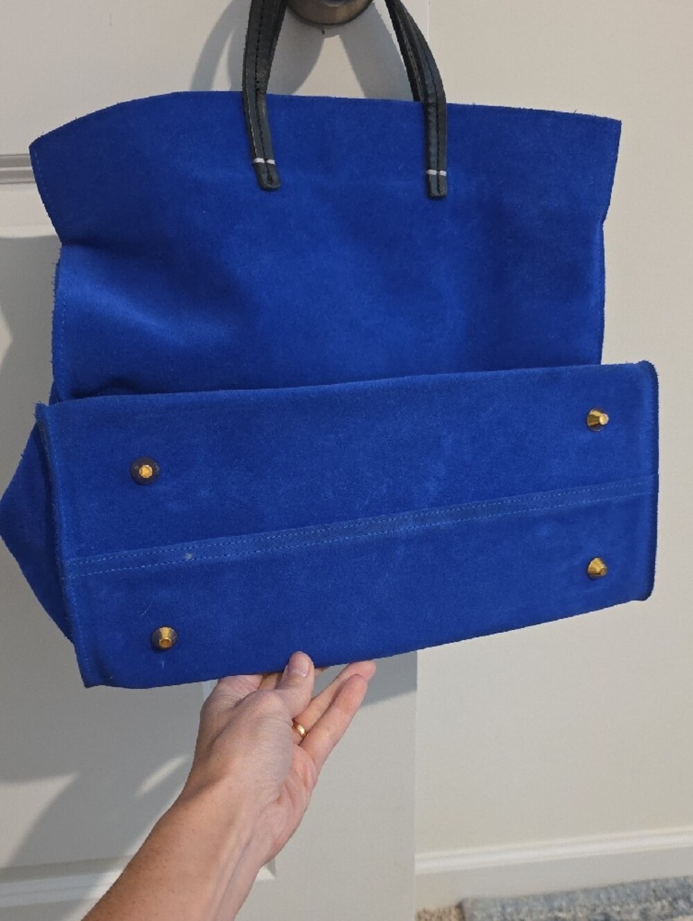 Clare V. Simple Tote In Blue Suede - Picture 8 of 9